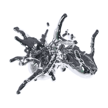 futuristic chrome liquid Abstract metallic shape 3d render png