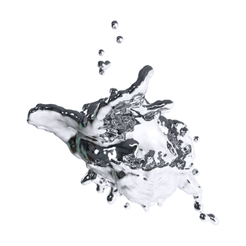 futuristic chrome liquid Abstract metallic shape 3d render png