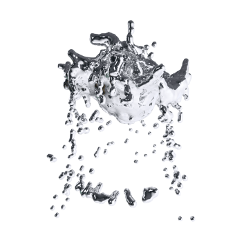 futuristic chrome liquid Abstract metallic shape 3d render png