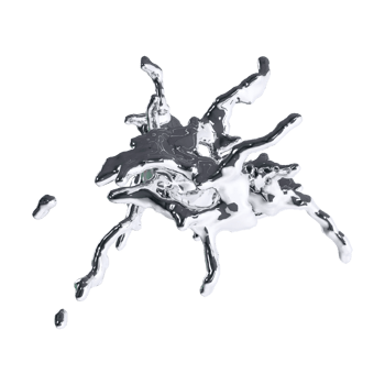 futuristic chrome liquid Abstract metallic shape 3d render png