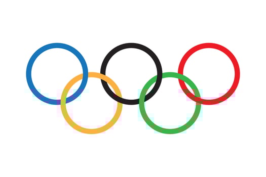 Sankt Petersburg Russia - 01 02 2024 Olympic rings. Olympic Games logo. Vector illustration.