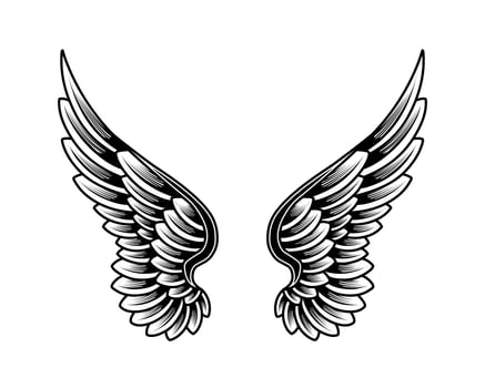 free vector vintage angel wings tattoo