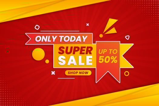 Colorful gradient sale background with discount vector