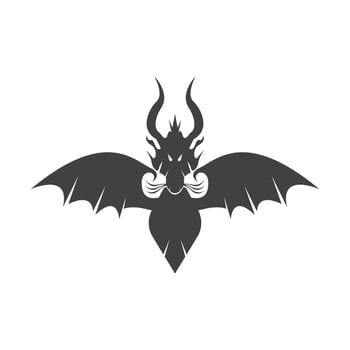 Dragon Silhouette Icon Symbol Vector Illustration