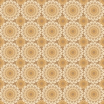 Light yellowish brown flowers petal vector illustration pattern background isolated on square wallpaper template. Poster, cards, and banner social media backdrop prints background.