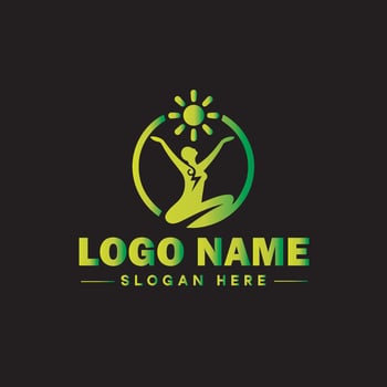 Health logo clinic medical wellness fitness spa yoga sports logo and icon symbol clean flat modern minimalist business logo design editable vector