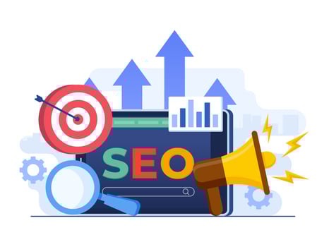 Search engine optimization concept flat illustration vector template, SEO, Search screen page with magnifier