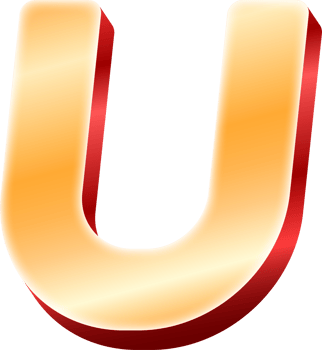 Luxury Gold Alphabet Letter U png