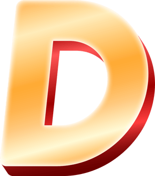Luxury Gold Alphabet Letter D png