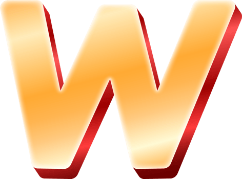 Luxury Gold Alphabet Letter W png