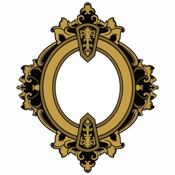 frame, border vector vintage ornament with carved motif