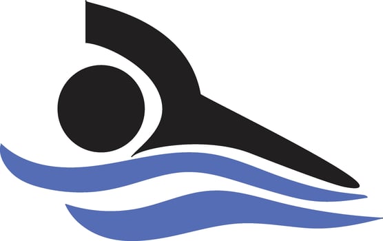 vector illustration of a swimming person icon