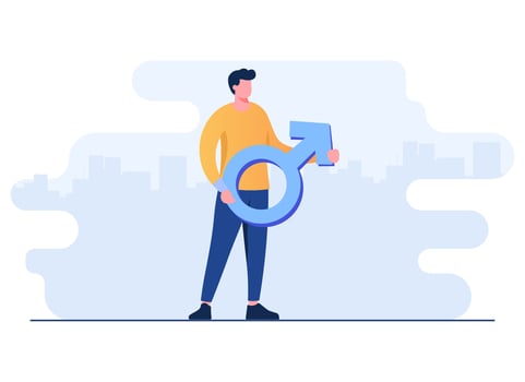 International Men's Day flat illustration vector template, November 19, Male gender symbol