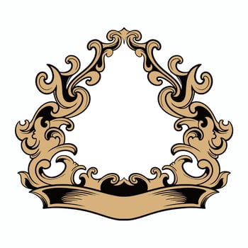 rame, border vector vintage ornament with carved motif
