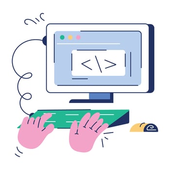 Source Code Doodle Mini Illustration vector