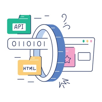Web Programming Doodle Mini Illustration vector