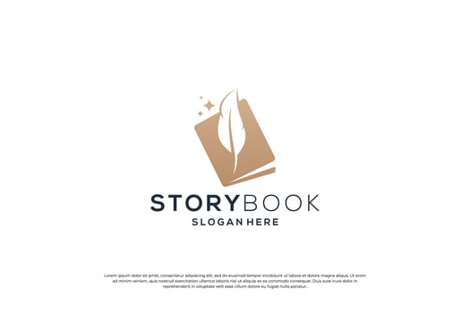 golden book story logo design inspiration vector