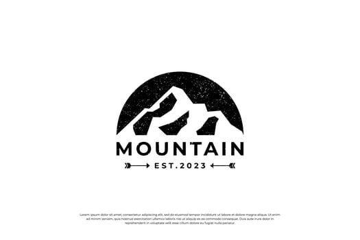 Mountain moon combination logo design inspiration vector
