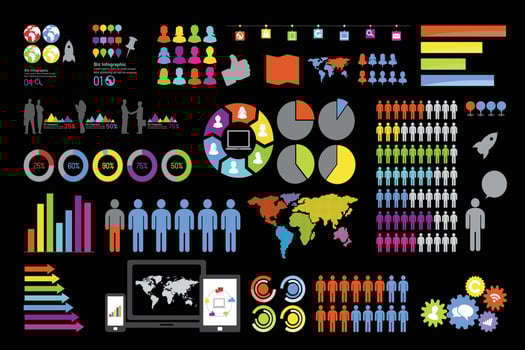 infographic vector set with various icons and symbols