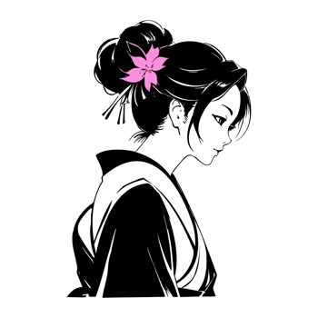 AI generated high quality logo style silhouette of a cherry blossom twigs png