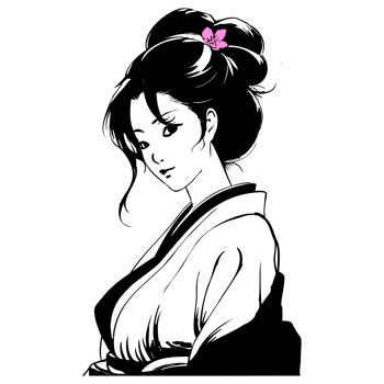 AI generated high quality logo style silhouette of a cherry blossom twigs png