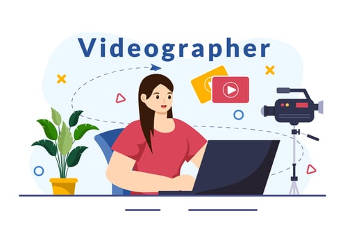 Videographer Services Vector Illustration with Record Video Production, Movie, Equipment and Cinema Industry in Flat Cartoon Background