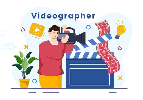 Videographer Services Vector Illustration with Record Video Production, Movie, Equipment and Cinema Industry in Flat Cartoon Background