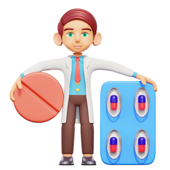 3d illustration male doctor surgeon holding medicine png