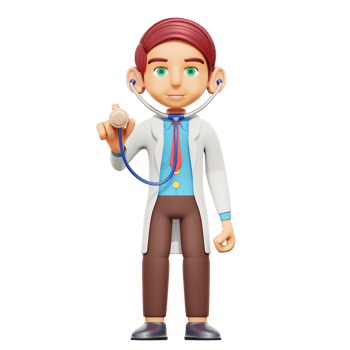 3d illustration male doctor holding stetoscop png