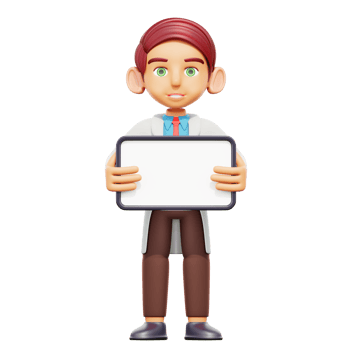 3d illustration male doctor holding blank board png
