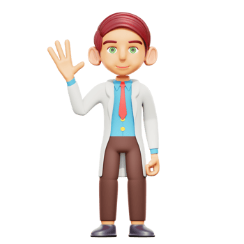 3d illustration male doctor hello gesture png