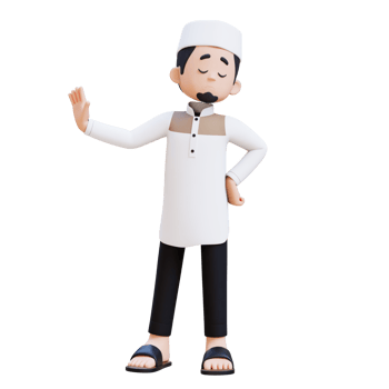 3D Characters of Muslim Man in stop refusal pose perfect for banner, web dan marketing material png