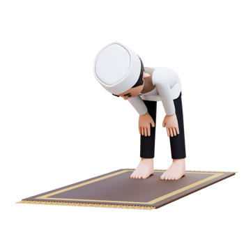 3D Characters of Muslim Man rukuk or bowing down in prayer in Ramadan perfect for banner, web dan marketing material png