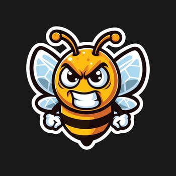 ANGRY BEE ILLUSTRATION VECTOR