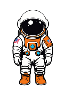 AI generated Astronaut cartoon character on colorful background png