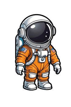 AI generated Astronaut cartoon character on colorful background png