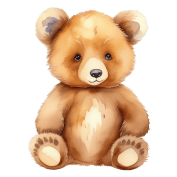 AI generated Cute teddy bear isolated watercolor illustration. png