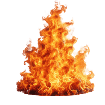 AI generated Flames of burning fire with Bright orange blazing tongues on transparent background. png