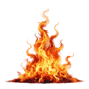 AI generated Flames of burning fire with Bright orange blazing tongues on transparent background. png