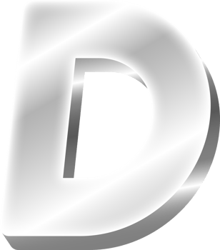 Silver Alphabet Letter D png