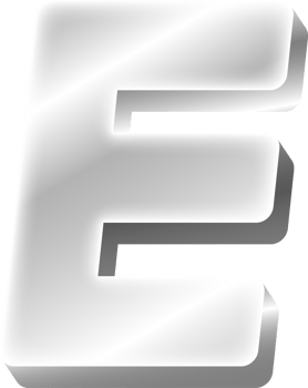 Silver Alphabet Letter E png
