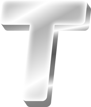 Silver Alphabet Letter T png