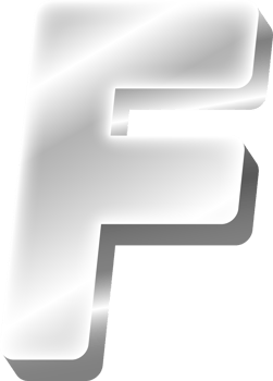 Silver Alphabet Letter F png