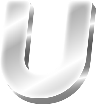 Silver Alphabet Letter U png