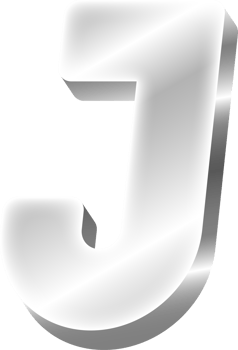 Silver Alphabet Letter J png