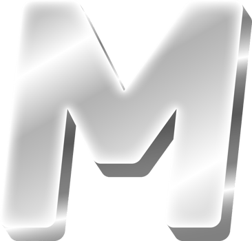 Silver Alphabet Letter M png
