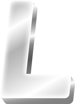 Silver Alphabet Letter L png