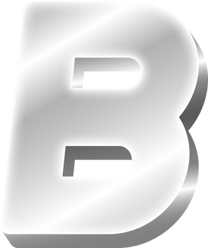 Silver Alphabet Letter B png
