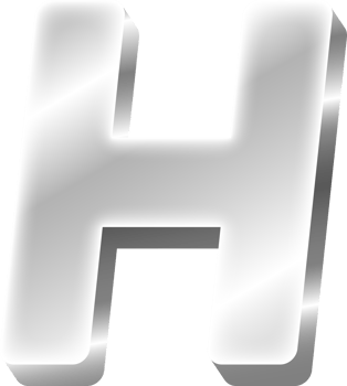 Silver Alphabet Letter H png