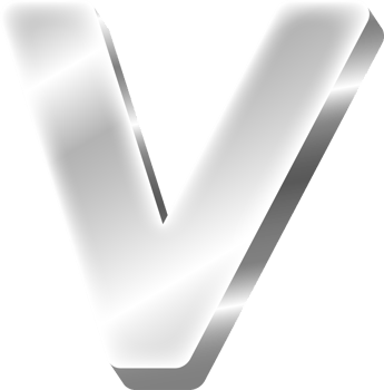 Silver Alphabet Letter V png